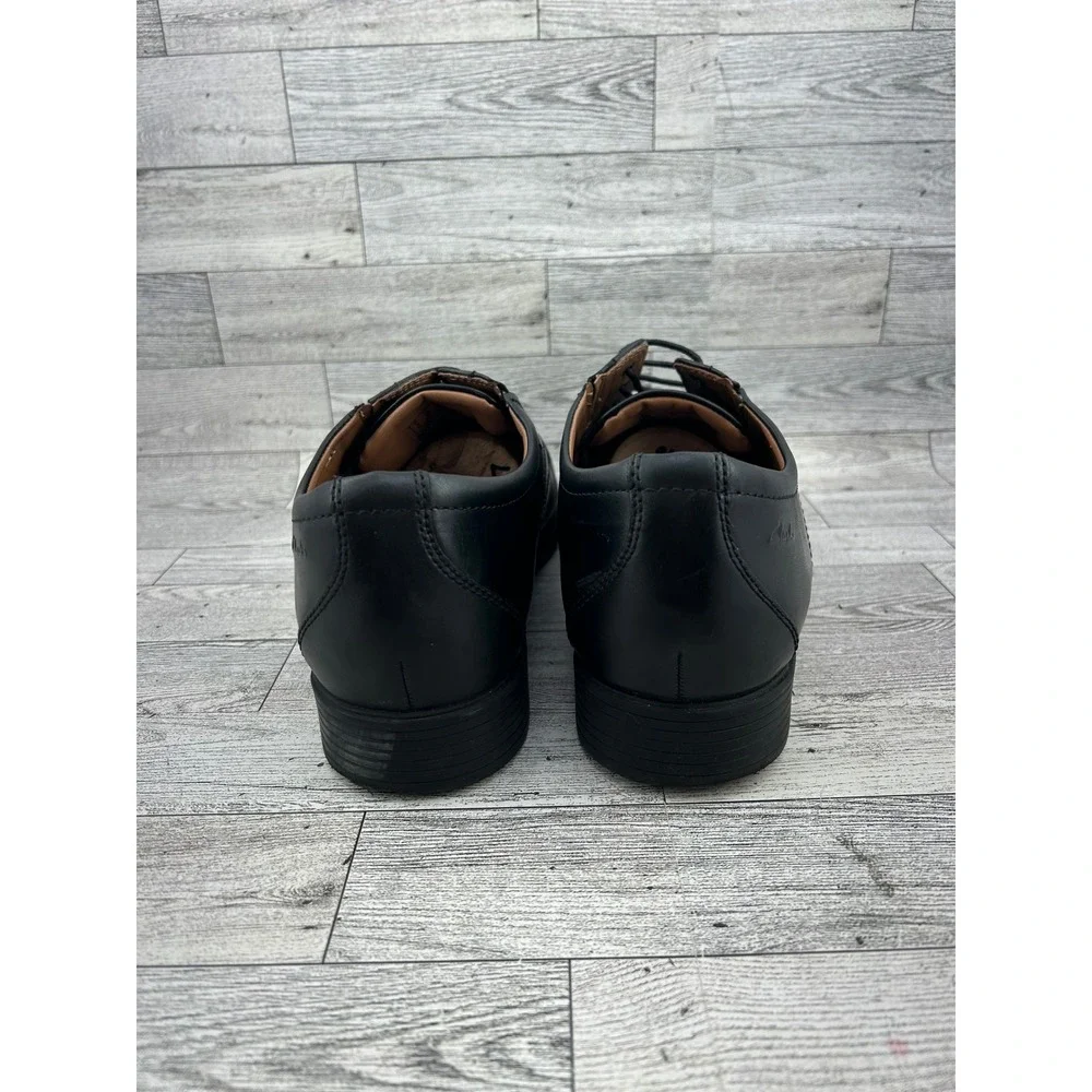 Clarks Mens Black Leather Cap‎ Toe Oxford Dress Shoes Comfort Size 10W